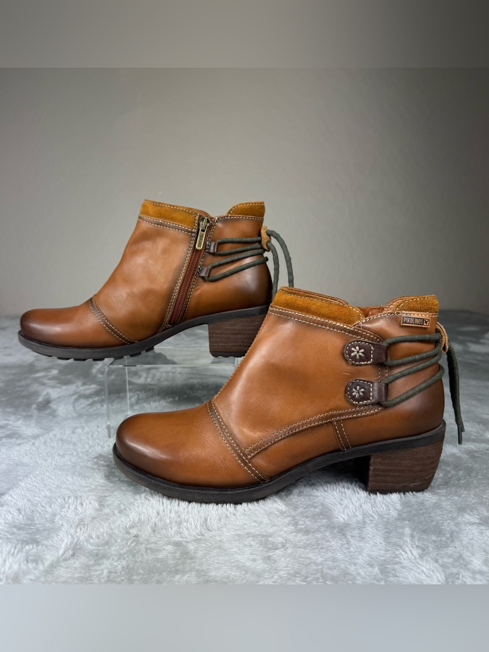 PIKOLINOS Le Mans 838 Brandy Boots Tan Size 38 GUC Boho Chic